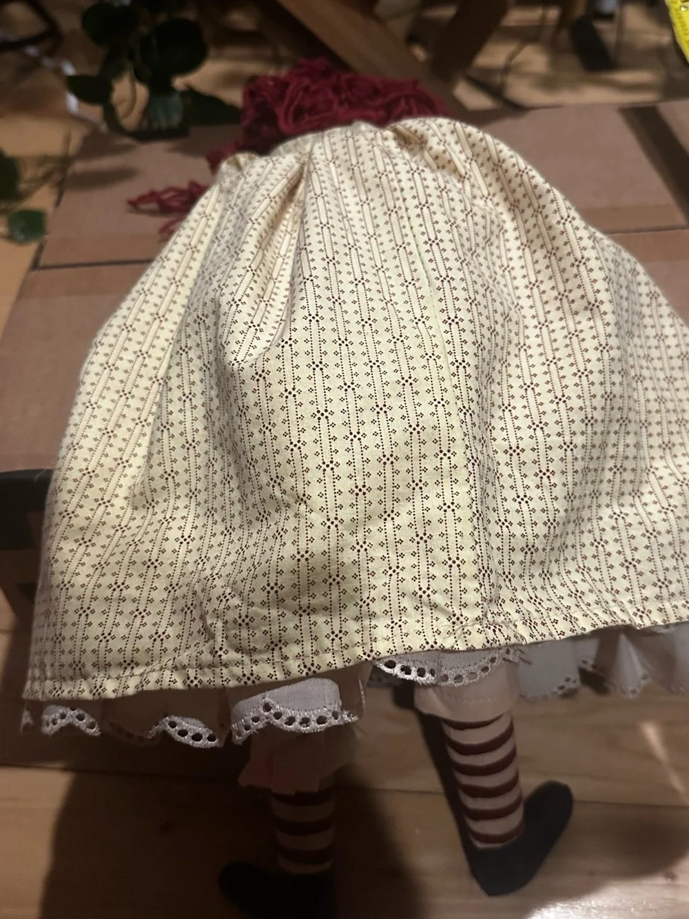Vintage Tender Heart Treasures Rag Doll with Red Yarn Hair